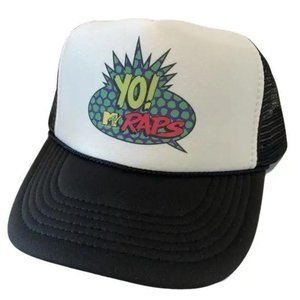 Retro 90s Quality Vintage Yo MTV Raps Hat MTV Trucker Hat Black Unworn SnapBack